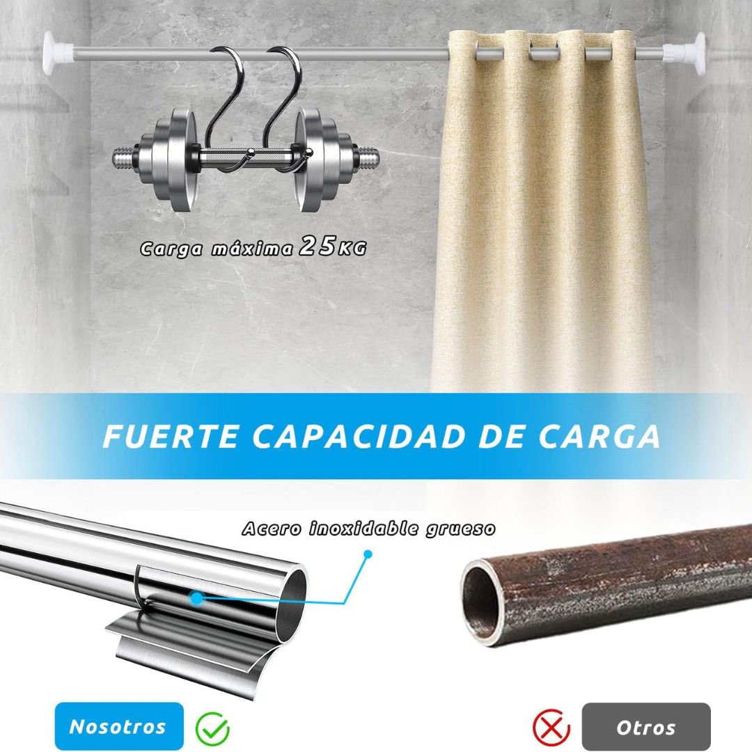 Promo 2x1: La Barra Extensible Multiuso! (Para Baño + Para Ropa)