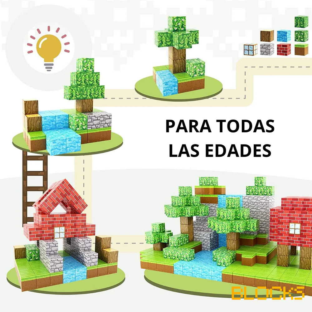 75 PCS MÁGNETICAS MINECRAFT PREMIUM - Sorprende a tus niños!