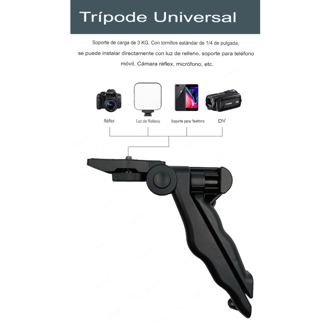 Kit Trípode Todo en Uno – Luz LED y Micrófono – Contenido Profesional al Instante