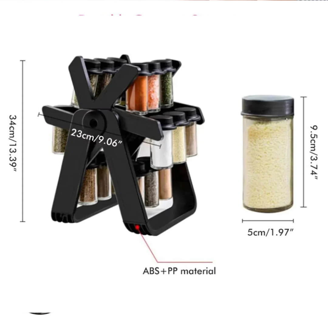 Especiero Giratorio 360° – 18 Frascos Herméticos – Cocina Organizada