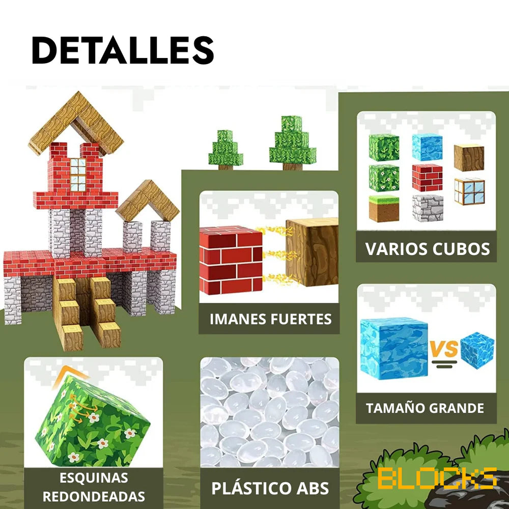 75 PCS MÁGNETICAS MINECRAFT PREMIUM - Sorprende a tus niños!