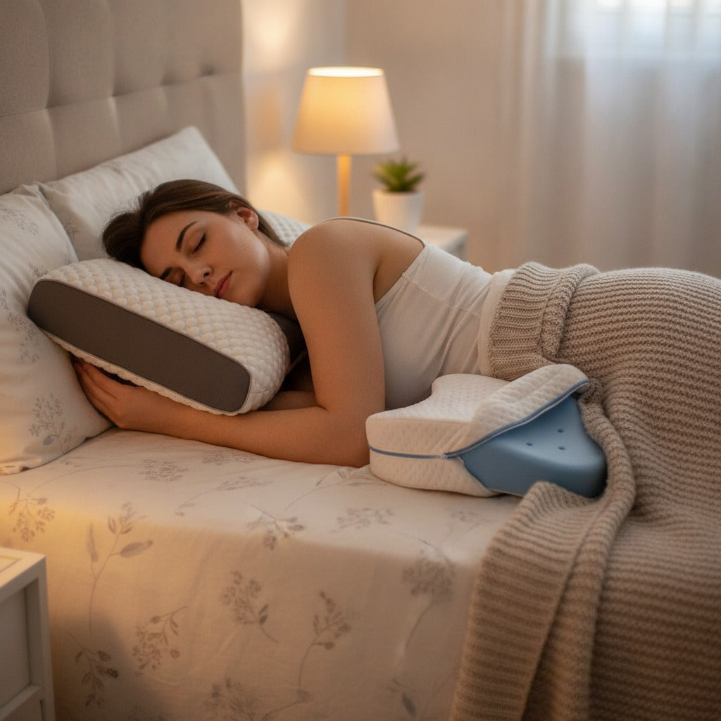 Pack Almohada Cervical + Cojín de Piernas – Para Dormir de Lado sin Dolor — imagen 3