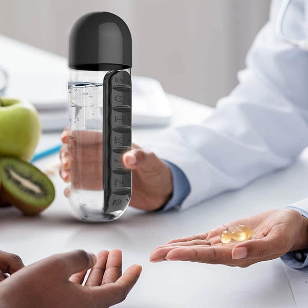 Botella Médica 3 en 1 – Hidratación y Salud en un solo paso!