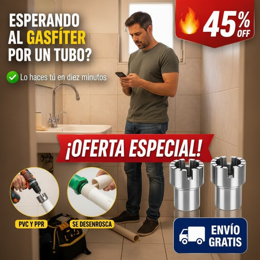 Roscador de Tubos PVC y PPR – Se Usa con el Taladro – Medidas 1/2 y 3/4 — imagen 3