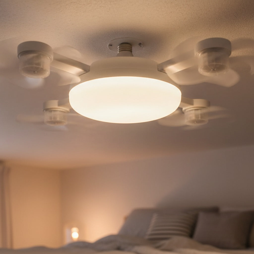 Ventilador de Techo 4 Aspas con Luz LED – Se Enrosca Donde Va la Ampolleta — imagen 3