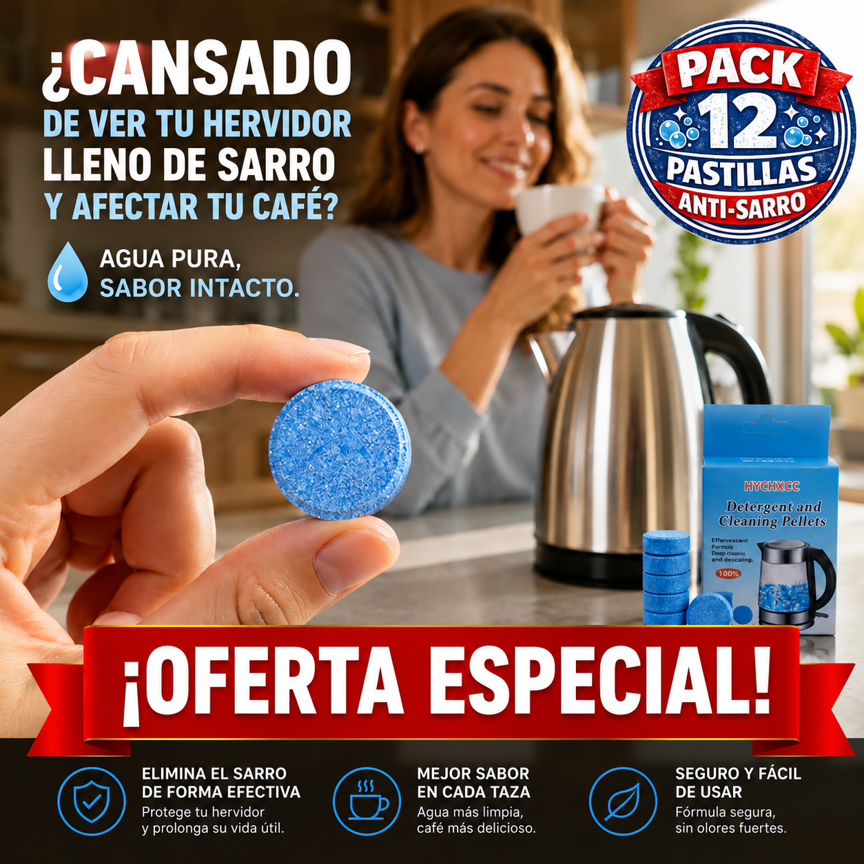 Pastilla Antisarro – Limpia Hervidor – Agua Pura al Instante