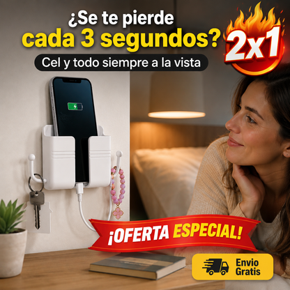 2x1 Soporte Mural Multiuso – Carga Ordenada – Mesita Siempre Libre!