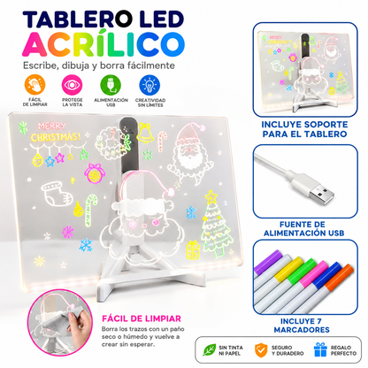Pizarra LED Familiar – Organiza y Crea – Hogar Más Brillante y Conectado!