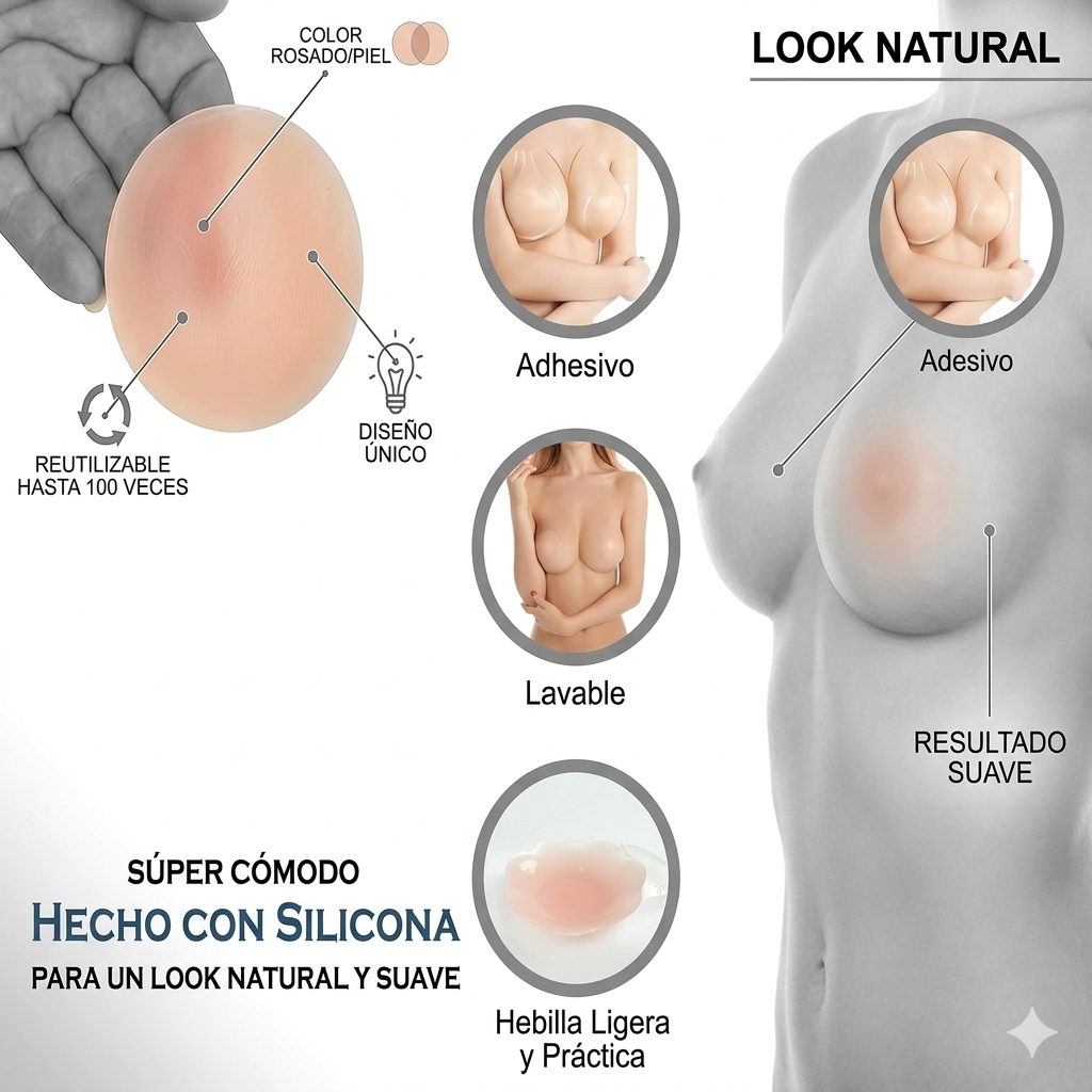 3x1 Pezoneras – Liberan tu busto – Confort invisible todo el día!