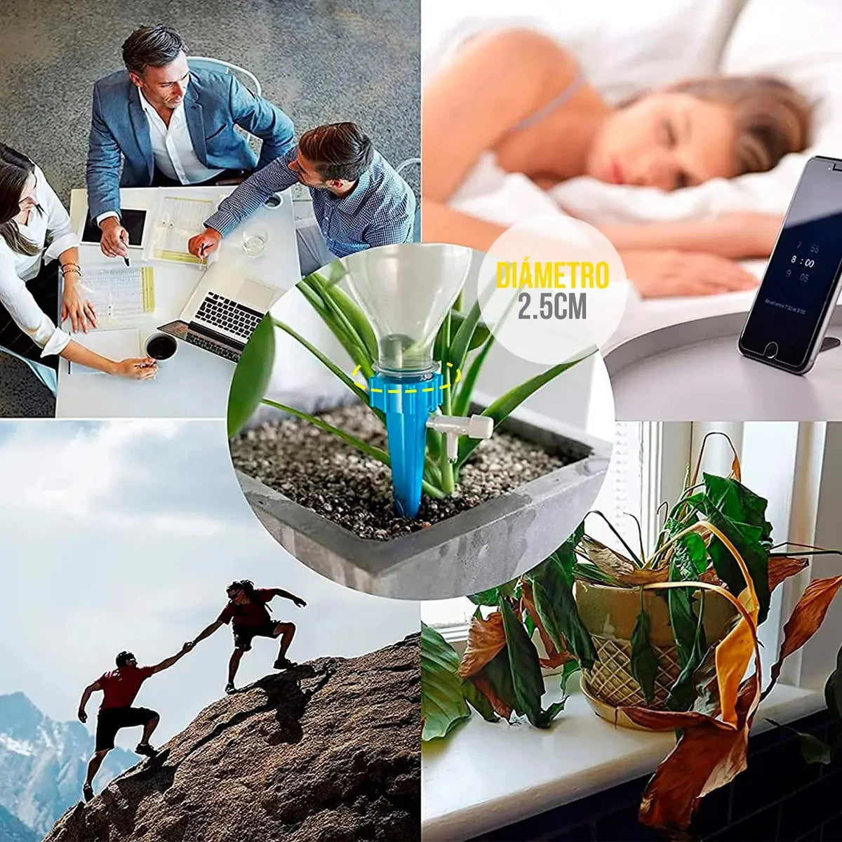6 Estacas Riego Inteligente – Precisión para tu Botánica – Plantas Siempre Sana!