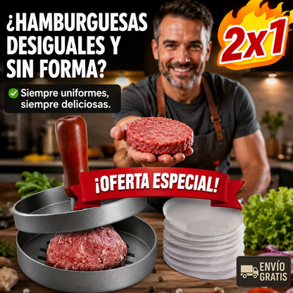 Prensa de Hamburguesas – Moldea Uniforme – Cocción Perfecta Siempre