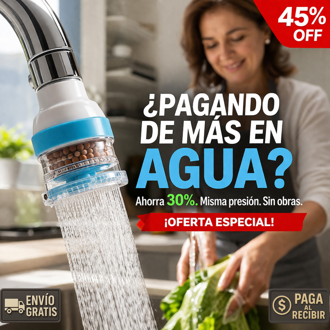 2x1 Aireador Grifo – Ahorra 30% Agua – Sin Salpicaduras ni Desperdicio