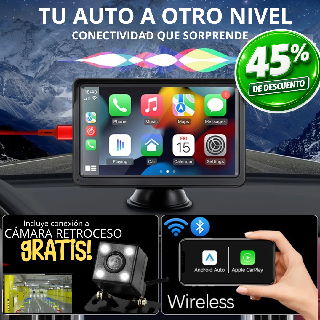 Pantalla Smart 7” – CarPlay & Android Auto – Auto Inteligente y siempre conectado!