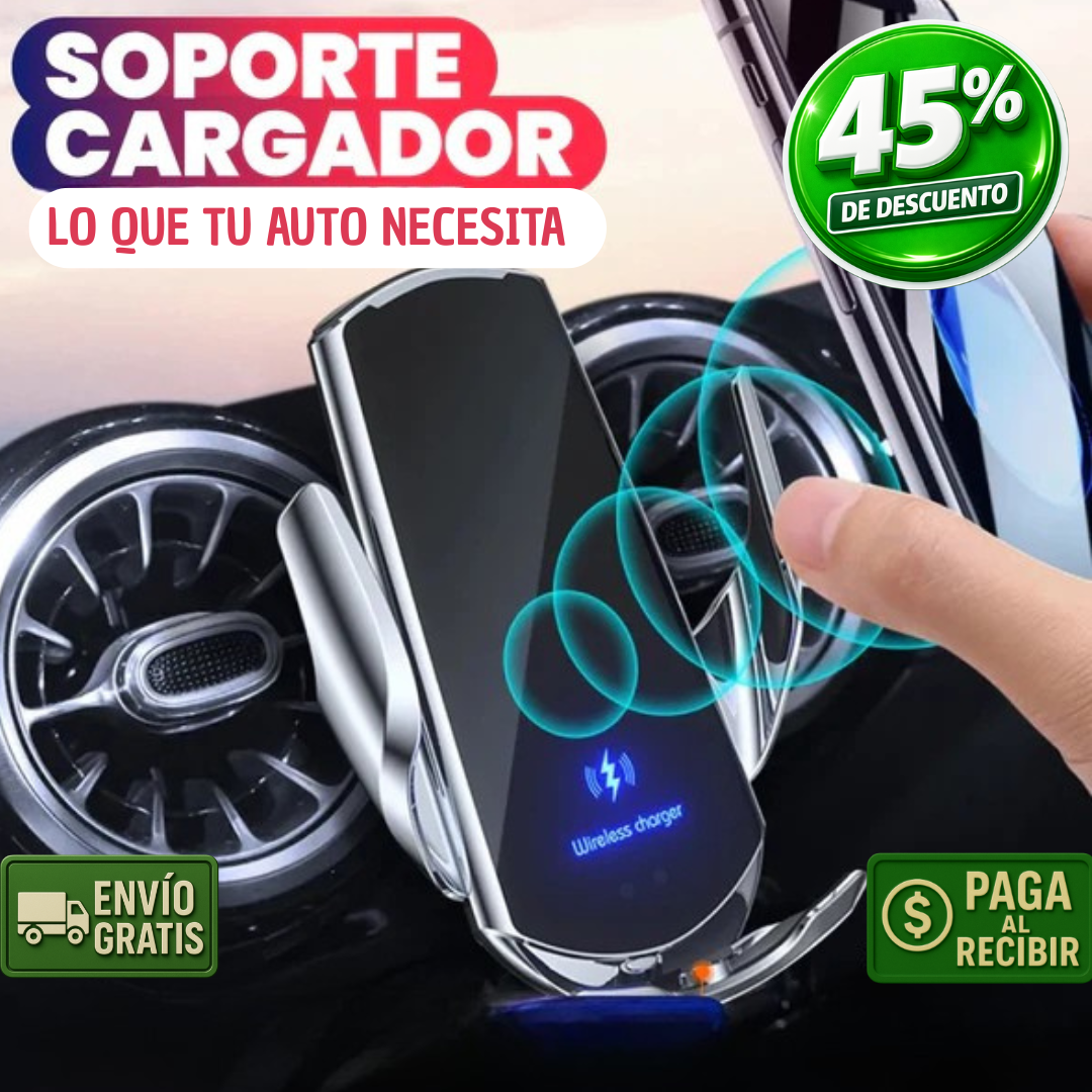 Cargador Inalámbrico Auto – Soporte Inteligente – Maneja Tranquilo!