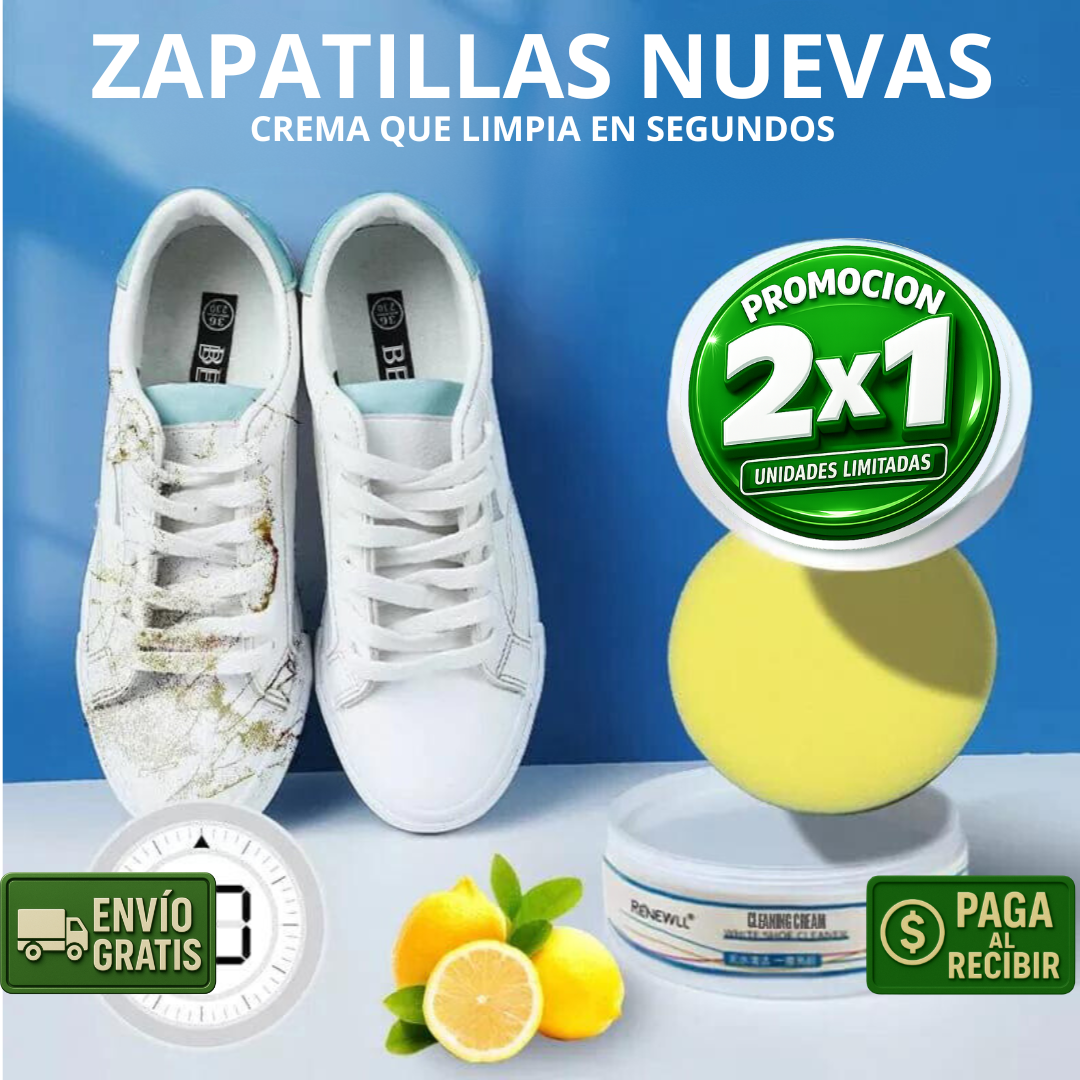 2X1 CleaningCream™ Pro – Zapatos Blancos –  Resultados En Minutos!