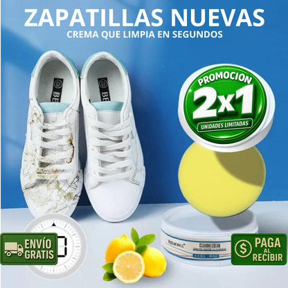 2X1 CleaningCream™ Pro – Zapatos Blancos –  Resultados En Minutos!