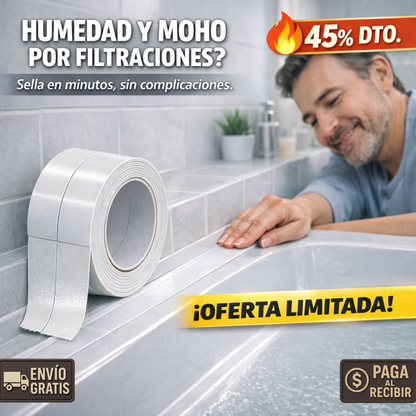 Cinta Selladora PRO – Antihumedad y Antimoho – Baño y Cocina Renovados!