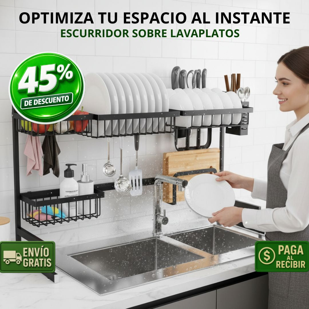 Escurridor Pro Cocina – Metal Anticorrosión – Durabilidad y orden Garantizado!