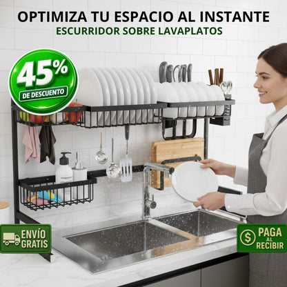 Escurridor Pro Cocina – Metal Anticorrosión – Durabilidad y orden Garantizado!