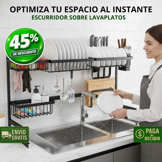 Escurridor Pro Cocina – Metal Anticorrosión – Durabilidad y orden Garantizado!