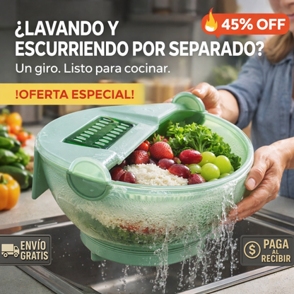 Bowl Colador 360° – Doble Capa – Arroz, Verduras y Frutas Sin Esfuerzo!
