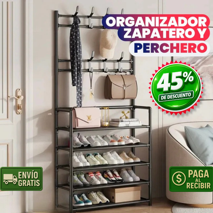 Organizador Zapatos + Perchero – 4 Niveles – Adiós desorden!
