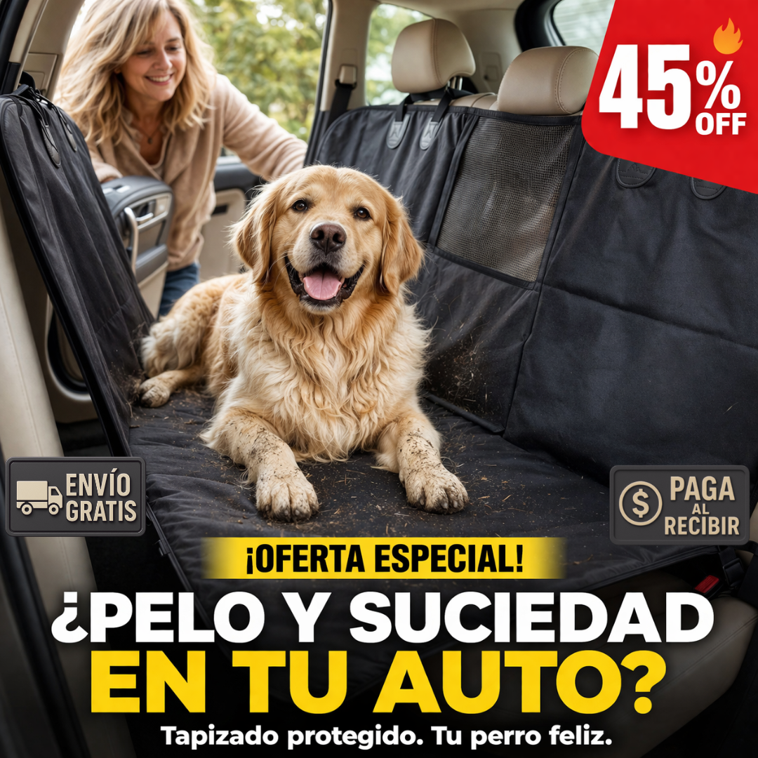 Funda Asiento Auto Mascotas – Impermeable y Antideslizante – Sin Pelo Ni Olor!