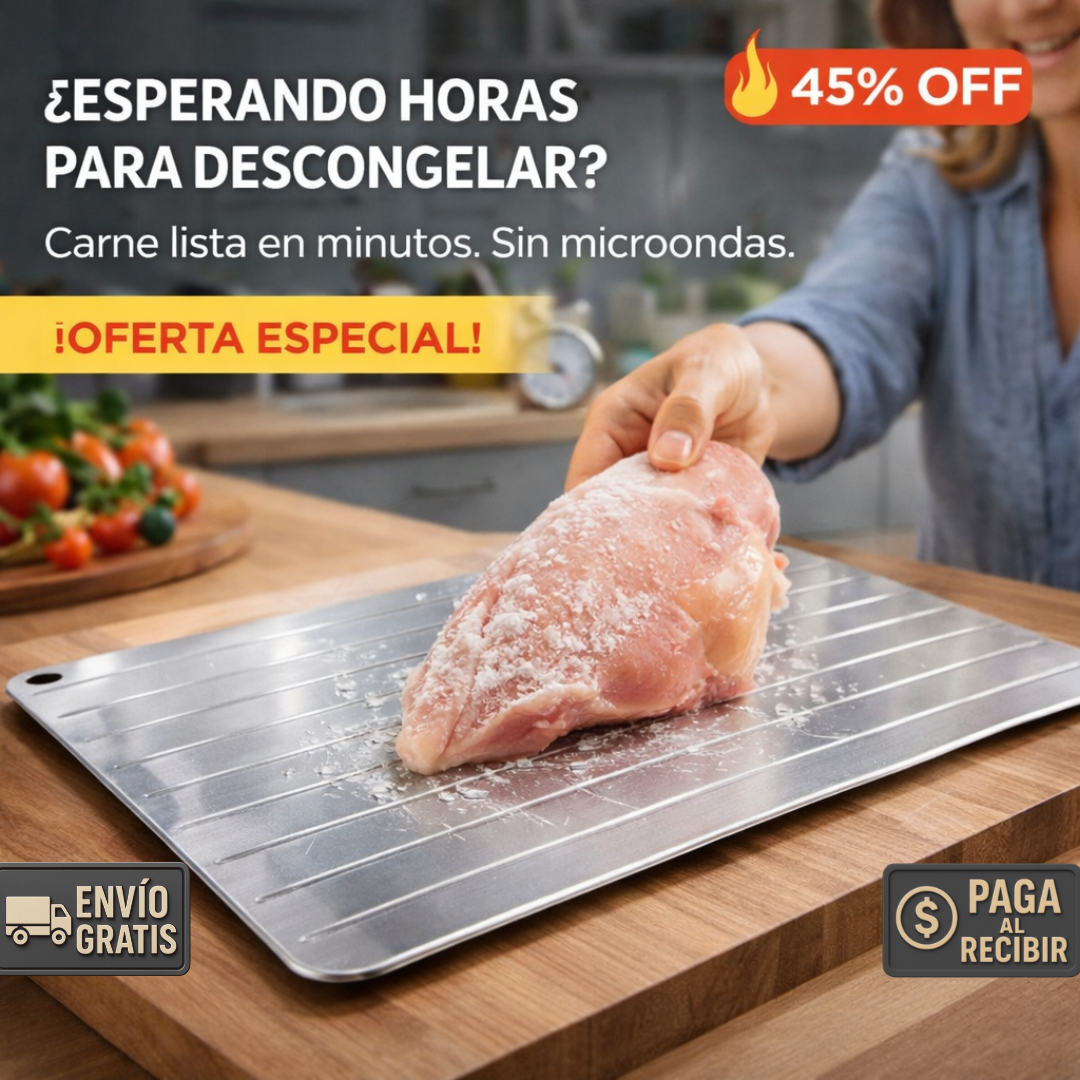 Bandeja Descongeladora – Sin Microondas – Preserva Sabor y Nutrientes