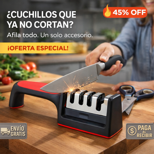 2X1 Afilador MasterChef – Cuchillos y Tijeras – Filo Perfecto Sin Técnica Especial