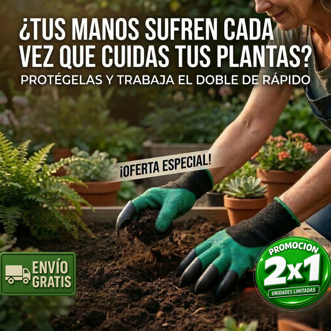 2x1 GardenMagic™ – Guantes con Garras – Planta sin Herramientas