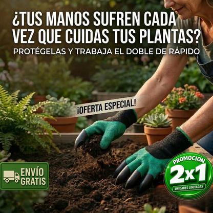 2x1 GardenMagic™ – Guantes con Garras – Planta sin Herramientas