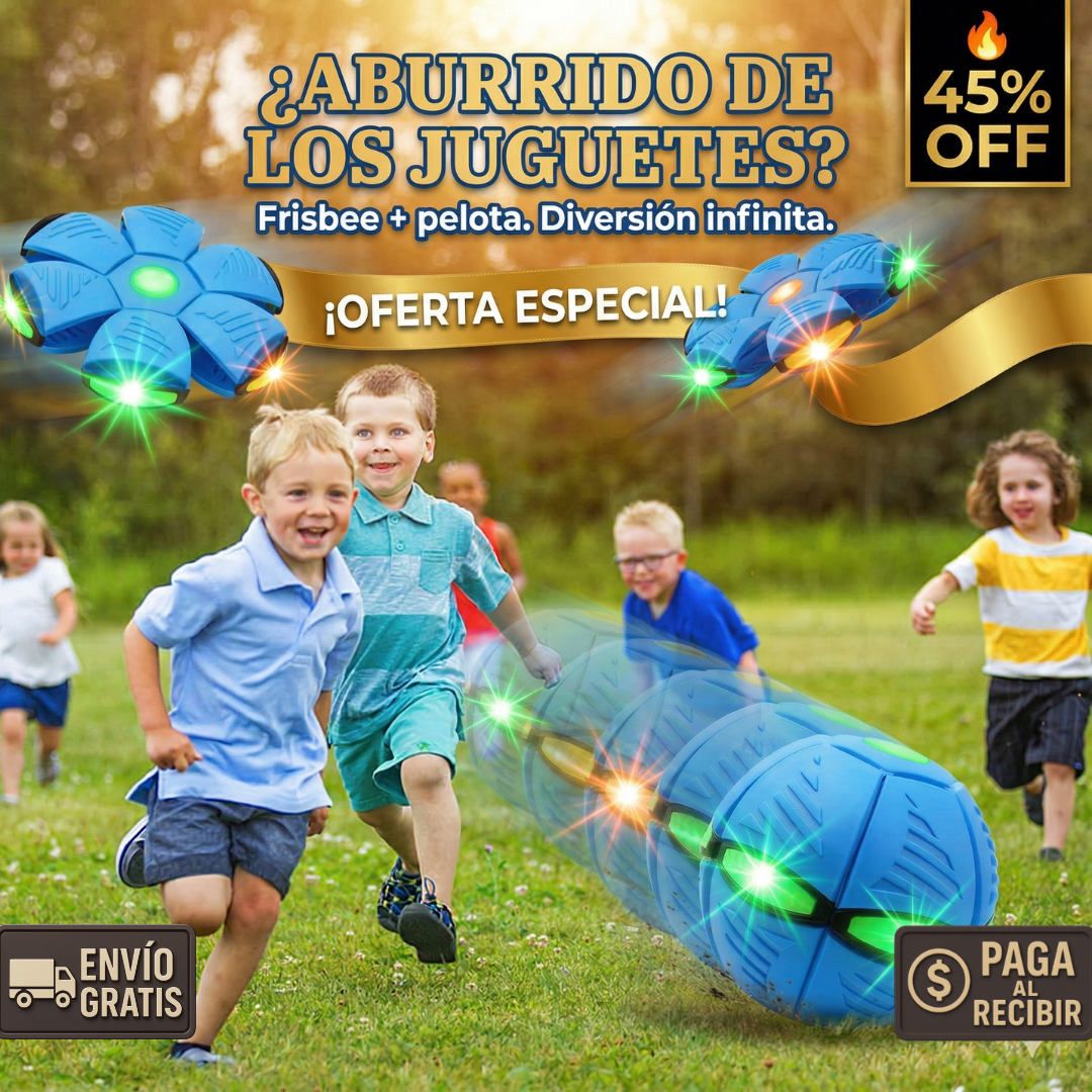 Pelota OVNI 2 en 1 LED – Frisbee y Pelota – Diversión de Día y de Noche!