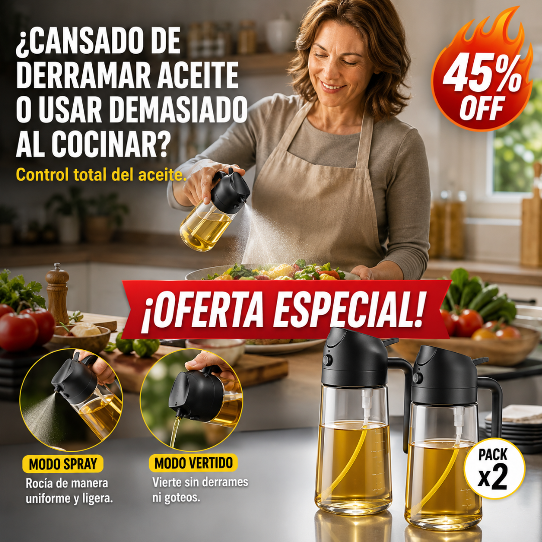 2x1 Dispensador Aceite – Control Total – Cocina Sin Derrames!