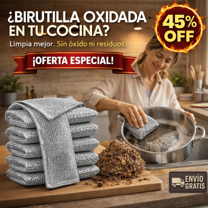 Pack 10 Paños Metálicos – Reemplaza la Birutilla – Dura Meses Sin Oxidarse!