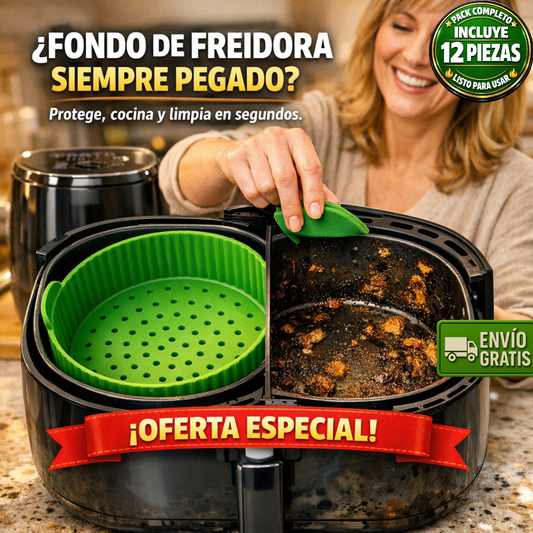 12 Protectores Silicona Freidora – Alta Resistencia – Limpieza en Segundos!