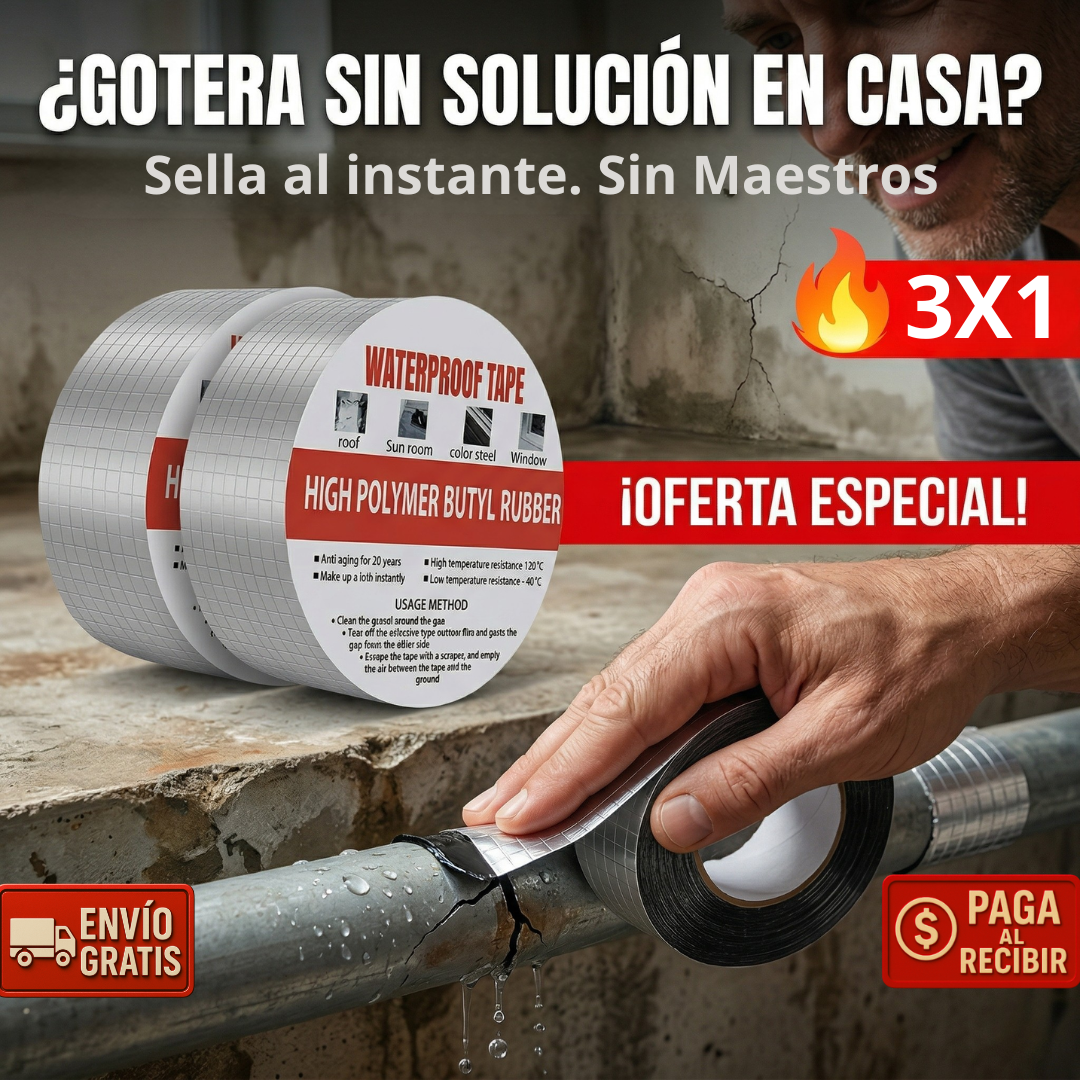 Cinta Impermeable 3x1 – Butilo + Aluminio – Sella Fugas en Segundos