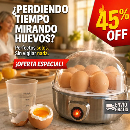 Cocedor Huevos 7 Unidades – Apagado autimático – Desayuno Listo Sin Vigilar!