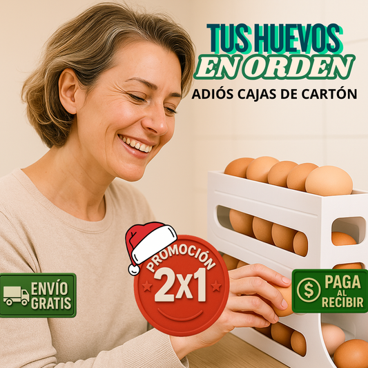 2x1 Dispensador De Huevo - 4 niveles - Ahorra Espacio!
