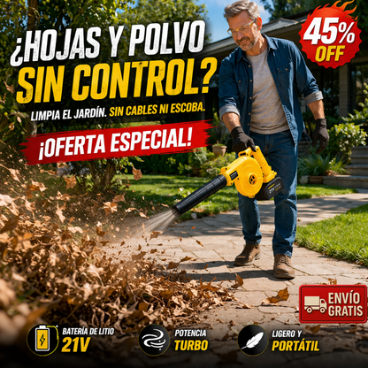 Soplador 3 en 1 – Sopla, Aspira y Limpia – Sin Cable Ni Límites