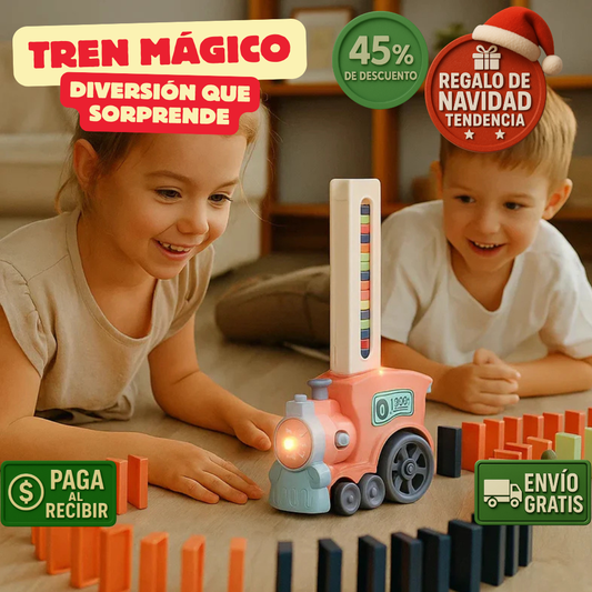 Tren Mágico de Dominós – Regalo Creativo y Único - Niños felices!