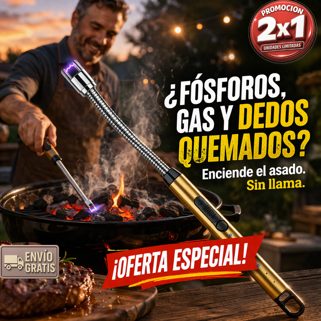 2x1 Encendedor Recargable USB – A Prueba de Viento – Sin Fósforos Ni Combustible