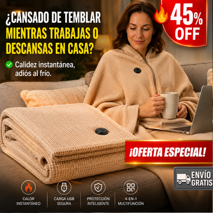 Manta Calefactora – Confort USB – Tu Rincón Siempre Acogedor.