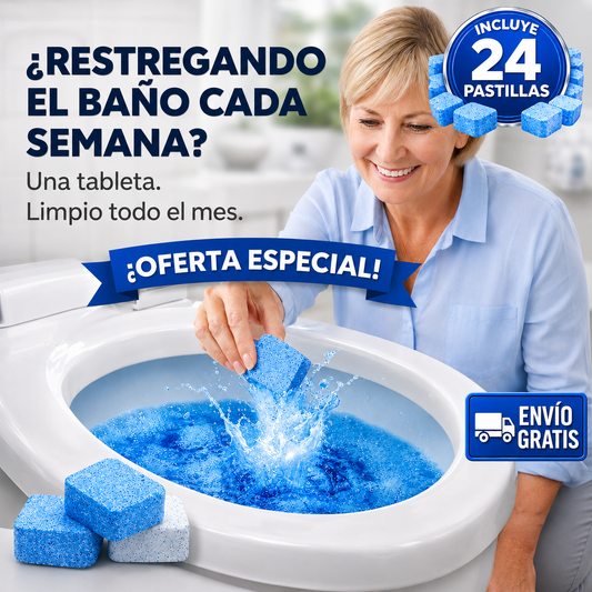 24 Tabletas Efervescentes Inodoro – Descalcifica y Desodoriza – Sin Restregar
