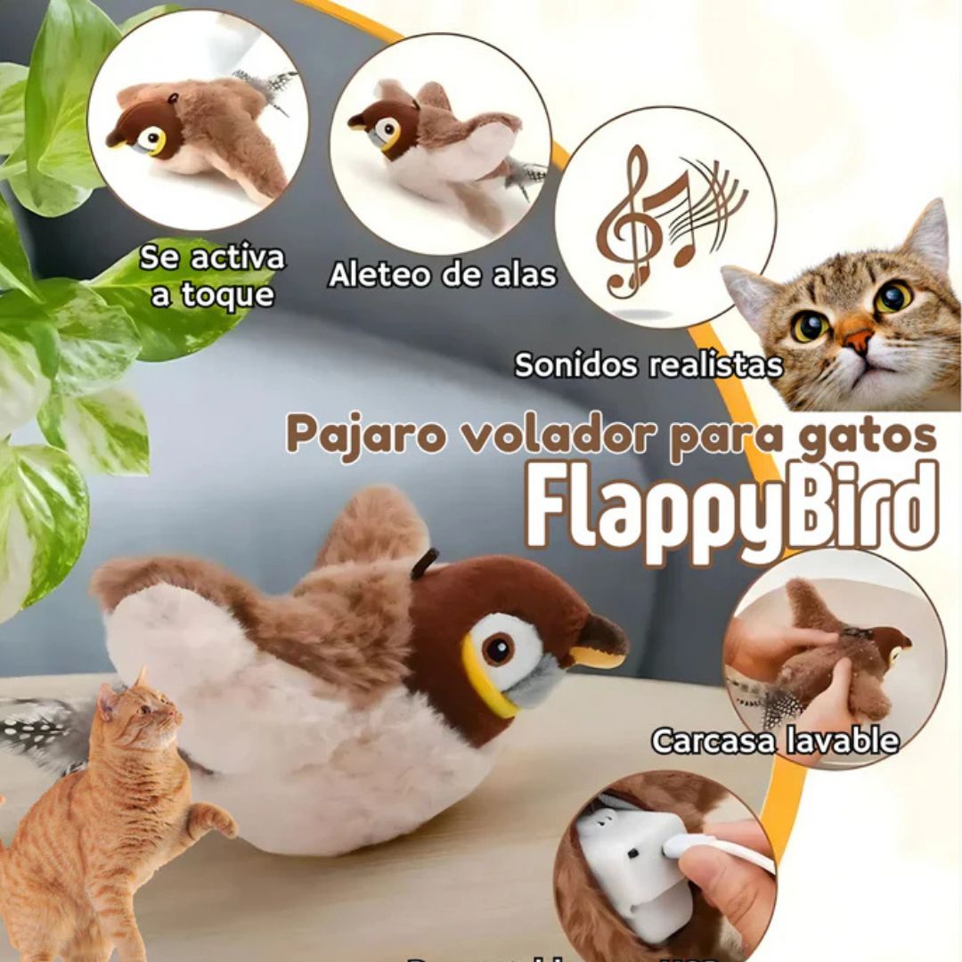 Pajaro Volador - Estimula su insistinto cazador - Diversión para gatos!