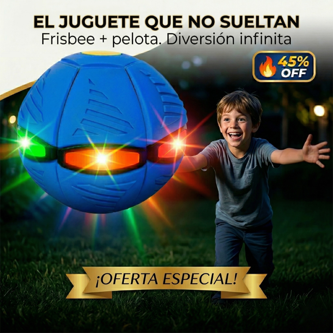 Pelota OVNI 2 en 1 LED – Frisbee y Pelota – Diversión de Día y de Noche!