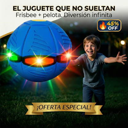 Pelota OVNI 2 en 1 LED – Frisbee y Pelota – Diversión de Día y de Noche!