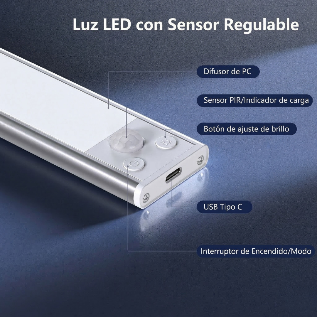 Barra LED Inteligente – Sensor de Movimiento – Luz Donde la Necesitas
