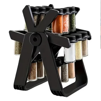 Especiero Giratorio 360° – 18 Frascos Herméticos – Cocina Organizada