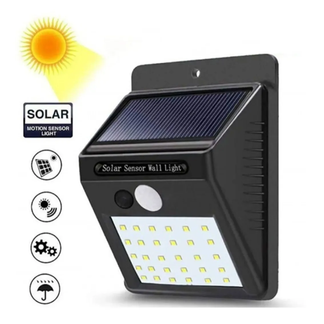 4x1 Luminaria Solar LED 30 Luces – Sensor Movimiento – Sin Cables Ni Costo