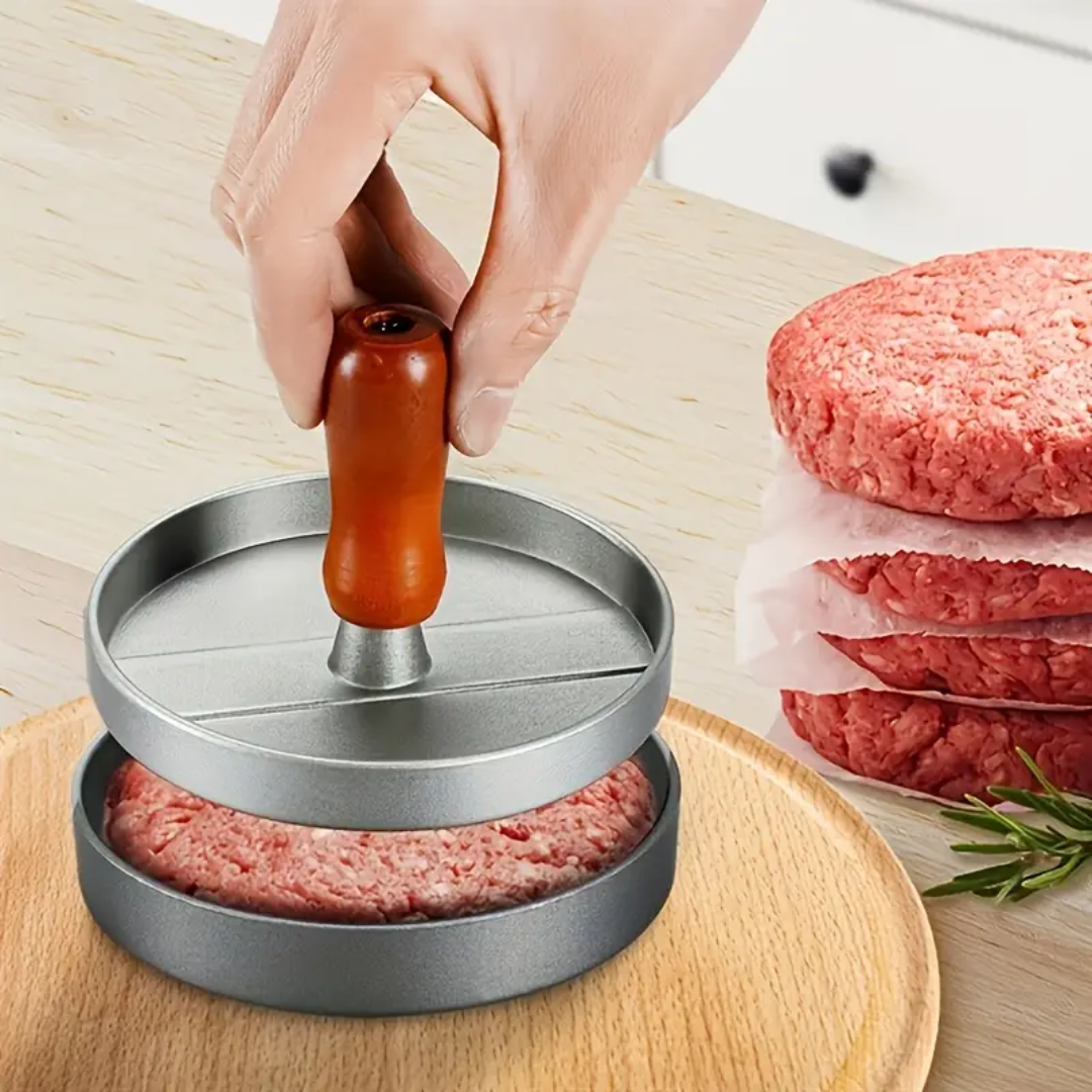 Prensa de Hamburguesas – Moldea Uniforme – Cocción Perfecta Siempre
